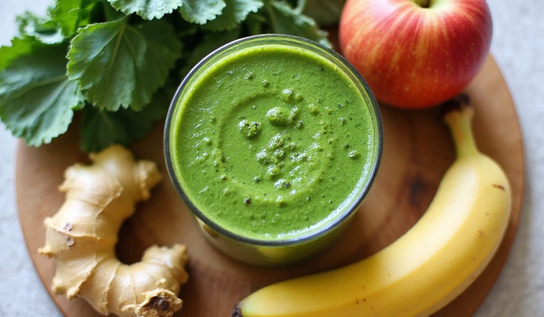 Des ingrédients frais pour un smoothie vert