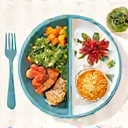 Illustration de gestion du poids et de rééquilibrage alimentaire